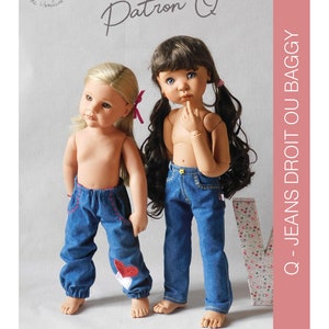 Sewing pattern Q- STRAIGHT JEANS or BAGGY -dolls 38 to 55cm- Zwergnäse- Kidz 'n'cats- Götz -Maru and Friends Meadowdolls 18-20"-Ardyn-Saffi-Maé