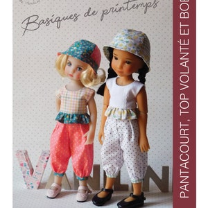 "Spring Basics" Sewing Pattern for 11-12" (29-31cm) Li'l Dreamer Effner and Ruby Red Siblies Dolls - TOP, PANTACOURT and BOB