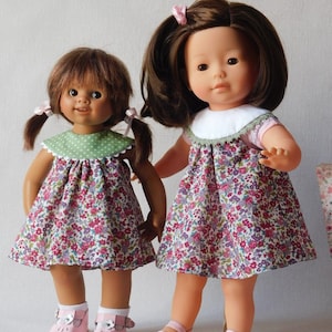 MITSY Sewing Pattern; DRESS with rounded neckline for Müller Wichtel doll or 30-35cm or Vanille dolls, Bibichou, Modes et Travaux