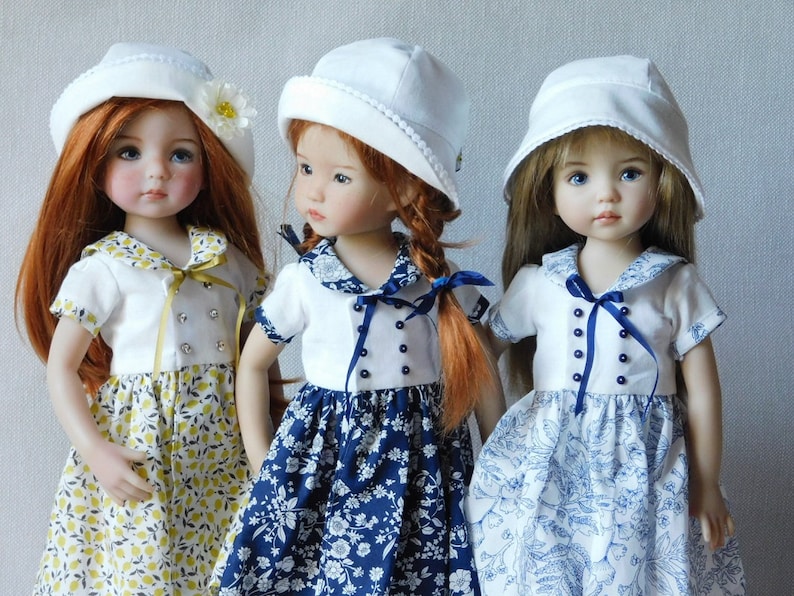 Sewing pattern No 20 dolls 32-33cm, Effner little darling 13, minouche, Chérie corolle, paola reina Crossed DRESS, HAT, socks image 9
