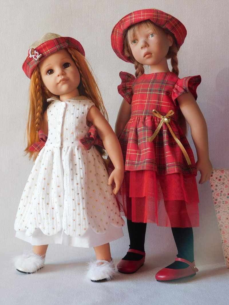 Vêtements Et Chaussons Pour Poupée 46 Cm (Gotz, Bella...) - Fait Main En Chiffon - Neuf