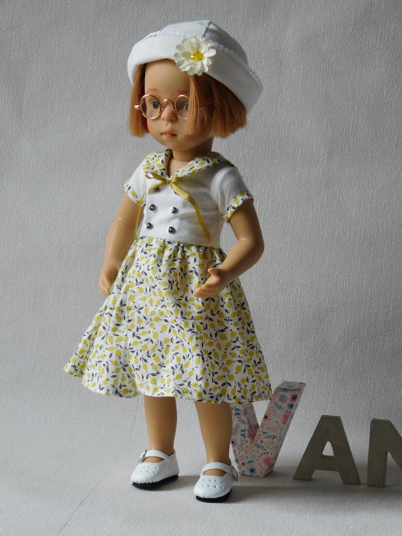 Sewing pattern No 20 dolls 32-33cm, Effner little darling 13, minouche, Chérie corolle, paola reina Crossed DRESS, HAT, socks image 4