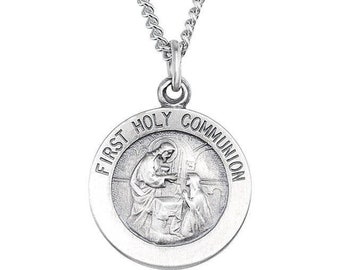 Celebrate Their Faith with a Personalized First Communion Necklace. Available in Sterling Silver.