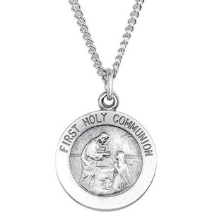 Celebrate Their Faith with a Personalized First Communion Necklace. Available in Sterling Silver.