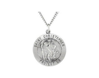 St. Christopher Pendant Necklace - Personalized Protection for Travelers (Engravable)