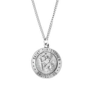 St. Christopher Pendant Necklace - Personalized Protection for Travelers (Engravable)
