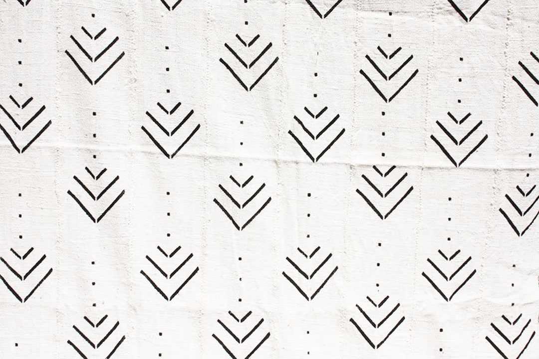 Mud Cloth White Black/mali Mud Cloth/african Fabric/cotton Cloth