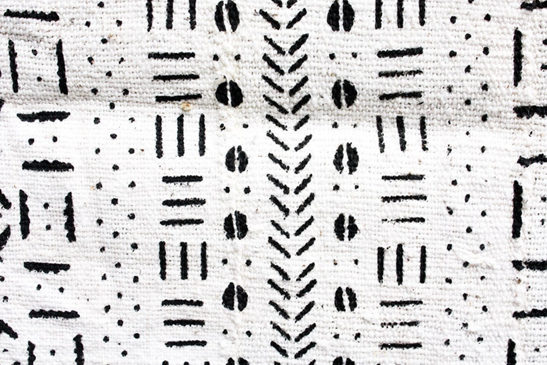 Mali Mud Cloth Black White/african Cotton Cloth/unique Mud Cloth/unique