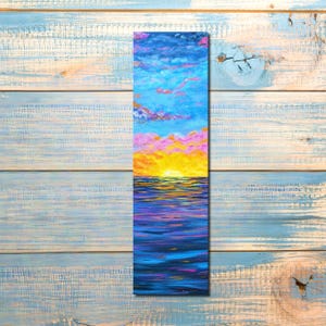 Ocean sunset bookmark: 6x2 gift for readers