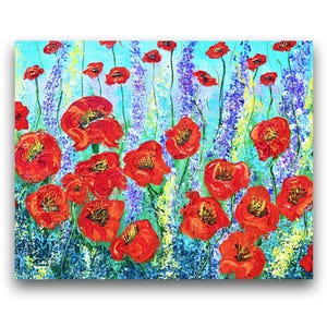 8x10 Floral Fine Art Print Botanical Poppy Field Wall Art Artist Signed, Fast Shipping