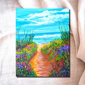 Mini Art ACEO - Ocean Waves & Seaside Sky 3.5x2.5