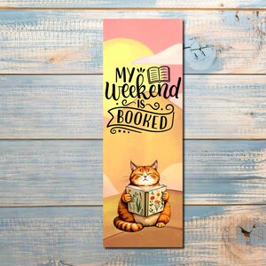 Orange Tabby Cat Bookmark: 6x2 Laminated
