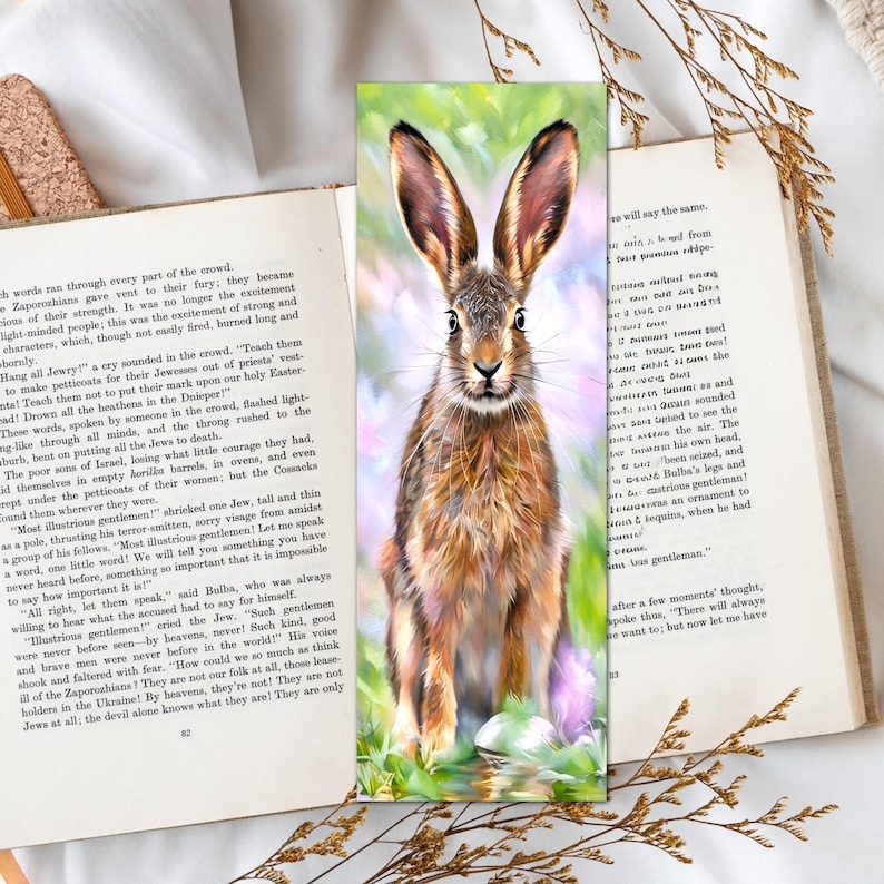 Rabbit Bookmark: 6x2 Laminated Easter Basket Stuffer - Etsy