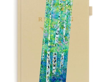 Bookmark spring aspen trees from original painting 6x2