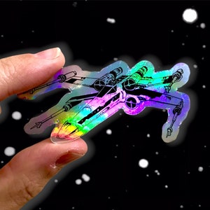 X-Wing Holographic Sticker | &quot;Red Five Standing By&quot; Star Wars Vinyl Decal for Car, Laptop, Water Bottle, Yeti, Journal, Planner | 3&quot; x 1.54&quot;