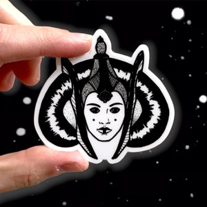 Padme Amidala Sticker | &quot;Queen of Naboo&quot; Star Wars Waterproof Vinyl Decal for Car, Laptop, Water Bottle, Yeti, Journal, Notebook | 3&quot; x 3&quot;
