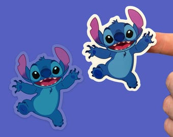 Stitch Disney Stickers: Lilo & Stitch Disney Vinyl Decals | 2.59" x 3" | Clear OR White Vinyl