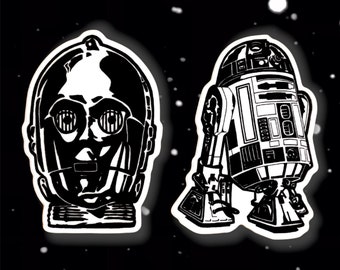 C-3PO + R2-D2 Sticker Set: Star Wars Droids Vinyl Decals | Set of 2