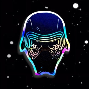 Kylo Ren Sticker: Star Wars Dark Side Holographic Vinyl Decal - Main Image