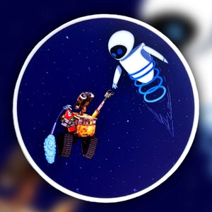 Wall-E + Eve Sticker | “Dancing in the Moonlight” Disney Pixar Waterproof Vinyl Decal for Car, Laptop, Water Bottle, Yeti, Journal | 3&quot; x 3&quot;