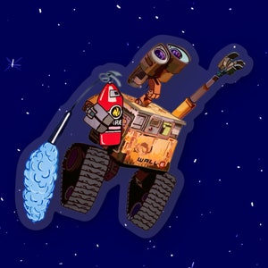 Wall-E Clear Sticker | “Waste Allocation Load Lifter Earth” Disney Pixar Vinyl Decal for Car, Laptop, Water Bottle, Planner | 3&quot; x 2.56&quot;