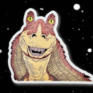 Jar Jar Binks Sticker: Star Wars Vinyl Decals | 3&quot; x 2.65&quot;
