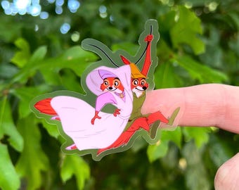 Robin Hood and Maid Marian Disney Sticker: Classic Disney Vinyl Decals | 3" x 2.72"