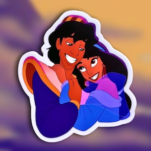 Aladdin + Jasmine Sticker: &quot;A Whole New World&quot; Disney Vinyl Decals | 2.74&quot; x 3&quot;