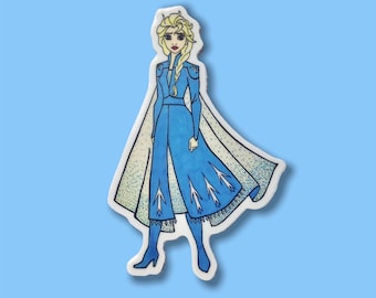 Elsa Frozen Sticker | "Frozen 2" Disney Princess Waterproof Vinyl Decal for Car, Laptop, Water Bottle, Yeti, Hydroflask, Journal, Notebook