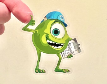 Mike Wazowski Con Casco Mike Wazowski Monsters Sticker