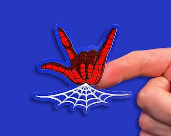Spider-Man Sticker: “Web-Slinger” Marvel MCU Avengers Clear Vinyl Decals | 3" x 2.75"