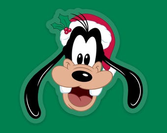 Goofy Christmas Sticker: "A Christmas Carol" Disney Clear Vinyl Decals | 3" x 2.7"