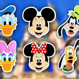 Mickey + Friends Sticker Collection: Mickey, Minnie, Donald, Daisy, Goofy, Pluto Disney Vinyl Decals | Set of 6