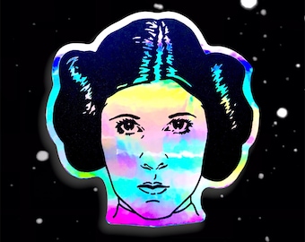 Princess Leia Sticker: Star Wars Holographic Vinyl Decals | 3" x 3"
