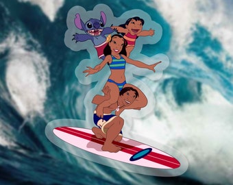 Lilo and Stitch Sticker: "Ohana Means Family" Disney Clear Vinyl Decals | 2.47" x 3"
