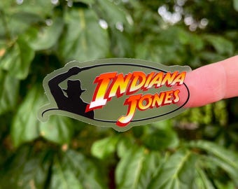 Indiana Jones Sticker: Clear Vinyl Decals | 3" x 1.45"