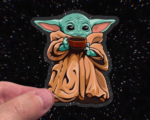 Grogu (baby Yoda) Sticker: 