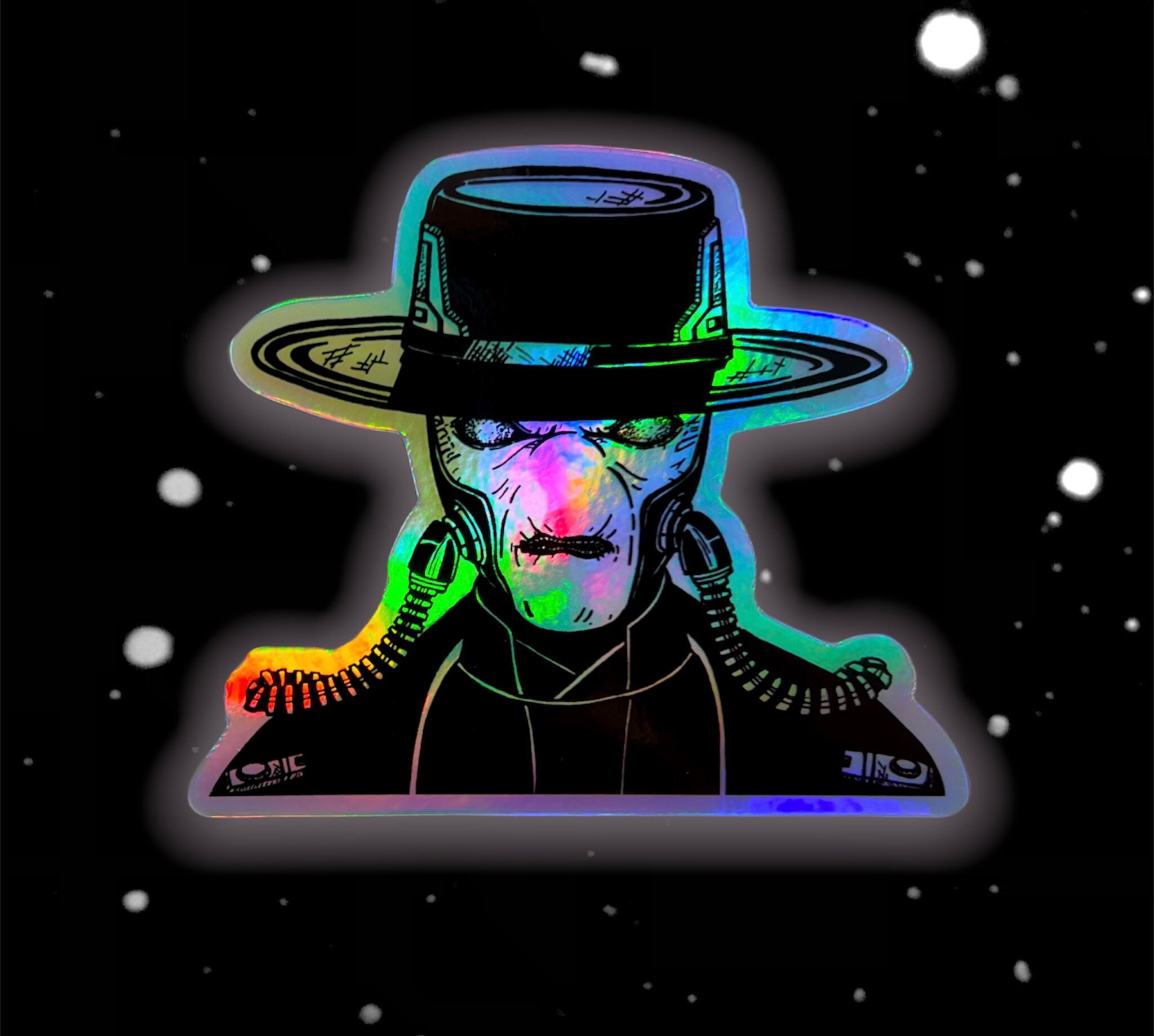 Cad Bane Sticker: Star Wars Vinyl Decals | Black + White OR Holographic ...