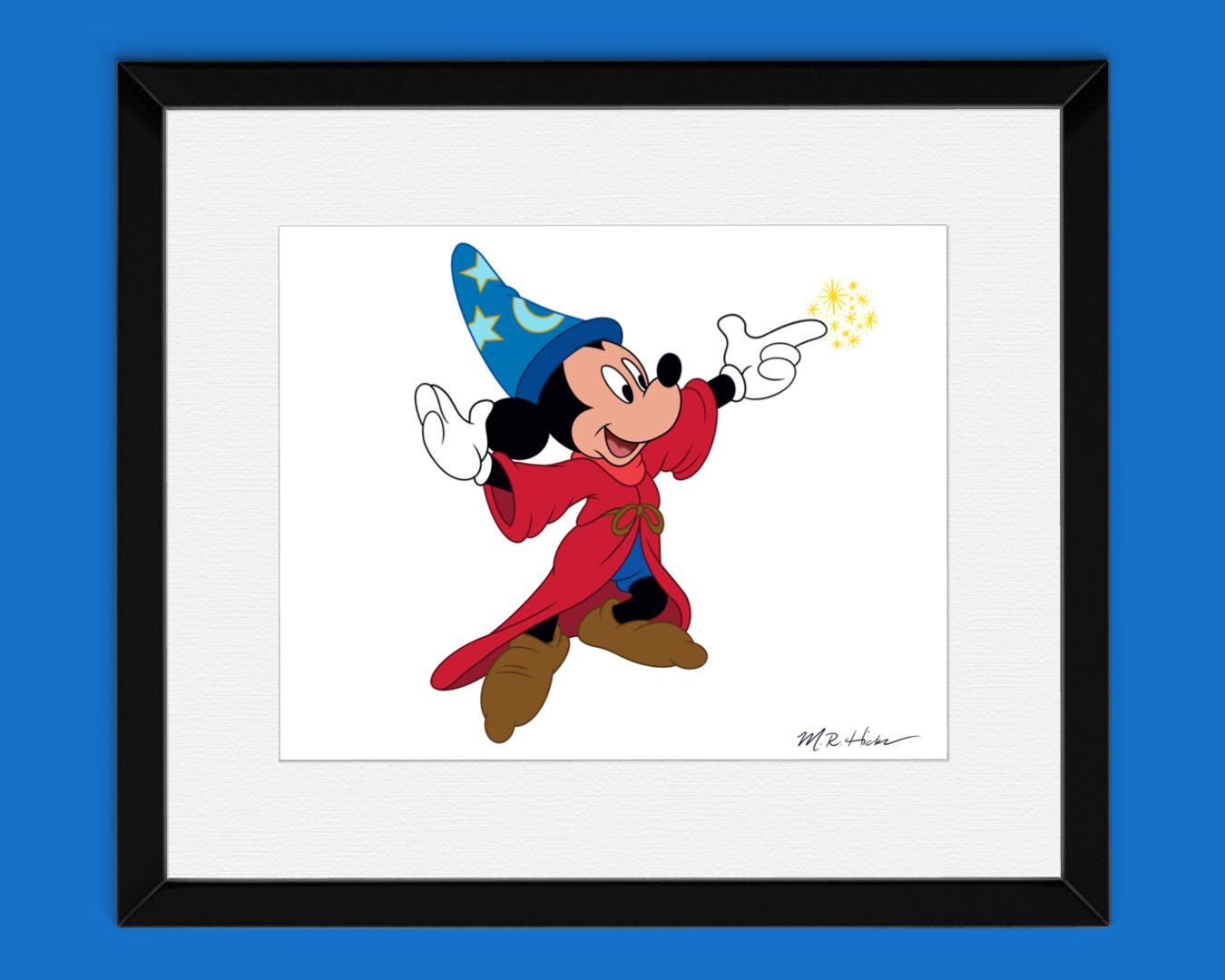Sorcerer Mickey Mouse Art Print: Disney Fantasia Hand-drawn Wall