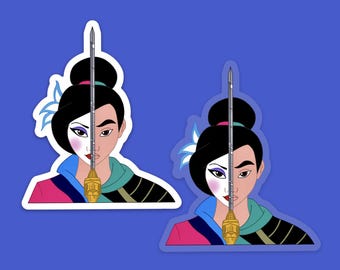 Mulan Sticker: "Loyal, Brave, True" Disney Vinyl Decals | WHITE or CLEAR | 2.54" x 3"