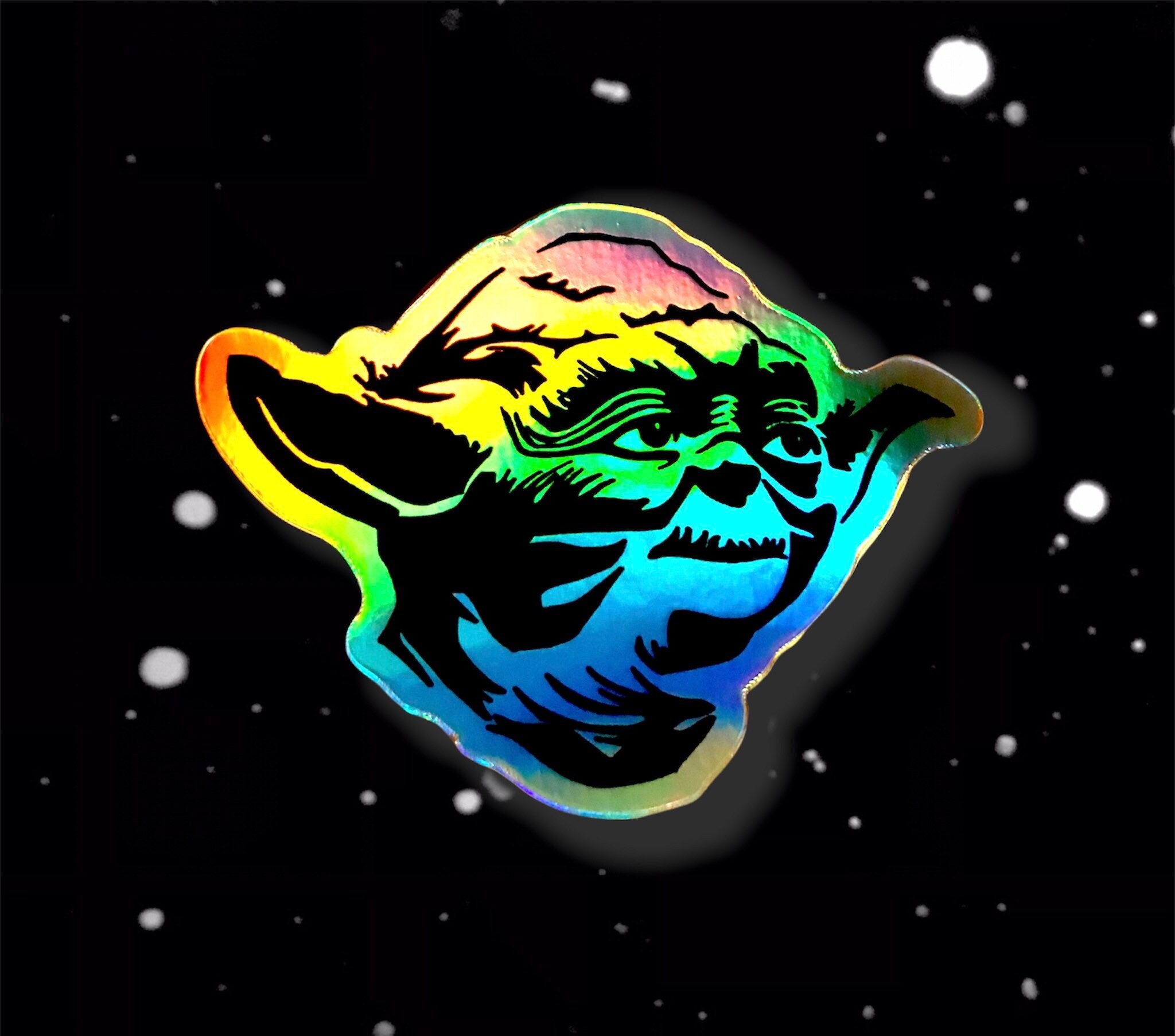 Yoda Sticker: Star Wars Holographic Vinyl Decals | 2" x 3"