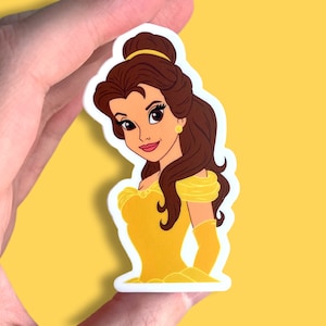 Belle from “Beauty and the Beast” Sticker: Disney Princess Vinyl Decals | 1.5&quot; x 3&quot;