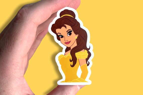 Belle Disney Princess Sticker beauty and the Beast Waterproof Vinyl Decal  for Car, Laptop, Water Bottle, Journal, Planner, Notebook 