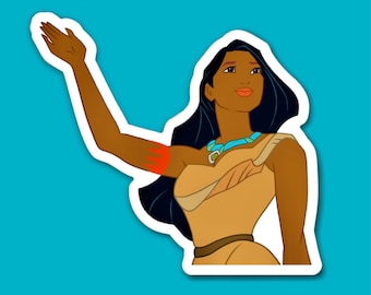 Pocahontas Disney Princess Sticker | "The Colors of the Wind" Waterproof Vinyl Decal for Car, Laptop, Water Bottle, Yeti, Journal, Notebook