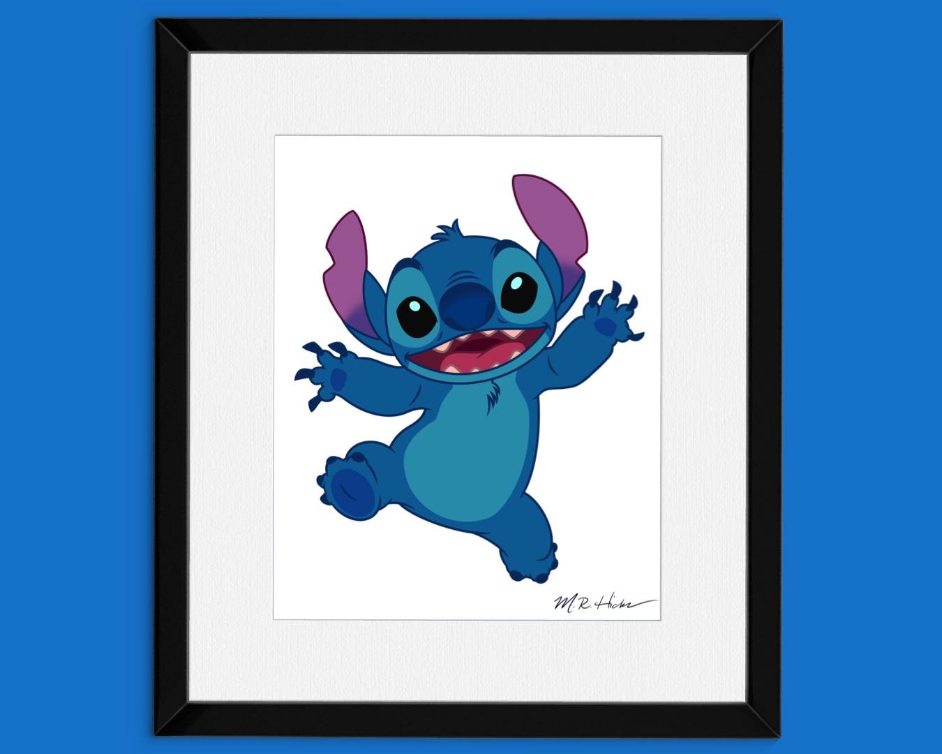 Stitch Disney Art Print | “Also, Cute and Fluffy” | UNFRAMED Hand-Drawn Art for Home, Nursery, Wall Decor | 8 x 10 or 11 x 14 Options