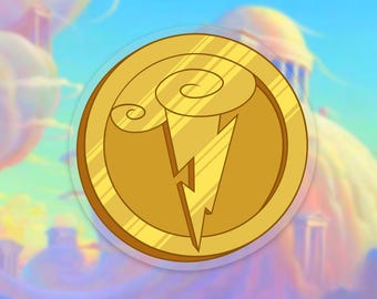 Hercules Clear Sticker:"Medallion of Olympus" Disney Vinyl Decals | 3" x 2.97"