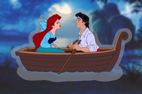 Little Mermaid Sticker: "Kiss the Girl" Ariel & Eric Disney Clear Vinyl Decals | 3" x 1.78"
