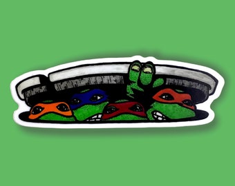 Teenage Mutant Ninja Turtle (TMNT) Sticker: "Turtle Power!" Vinyl Decals | 3" x 1.09"