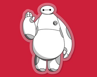 Baymax Big Hero 6 Sticker: Disney Clear Vinyl Decals | 2.29" x 3"