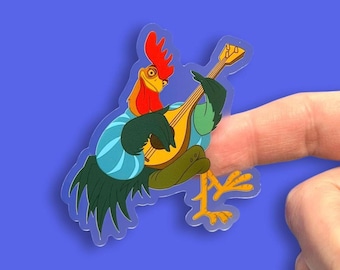 Robin Hood “Alan-a-Dale” Sticker: Disney Clear Vinyl Decals | 2.65" x 3"